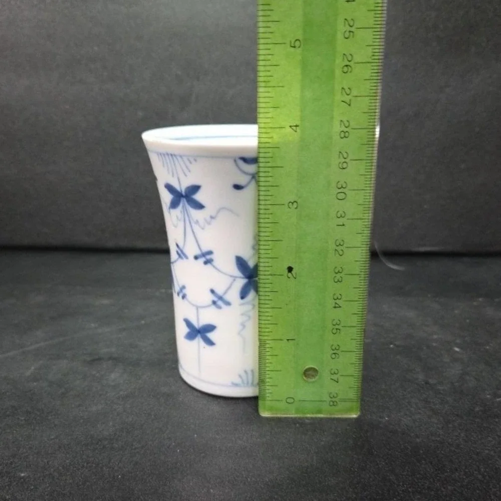 Meissen Style White & Blue‎ Floral Cup, Vintage Pen Holder, Replacement Bud Vase